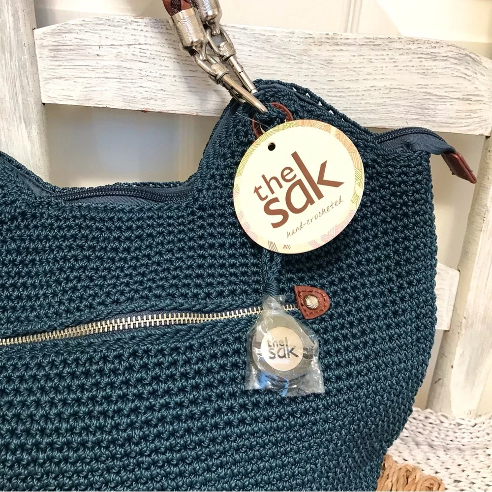 The Sak Indio Crochet Handbag Vintage Blue NWT